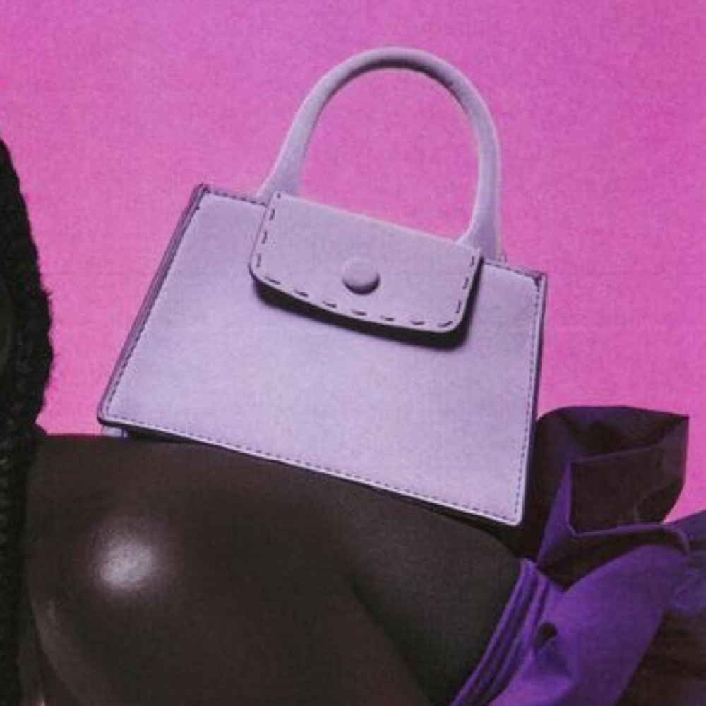 Mini Crossbody Bag with Topstitching | Lilac